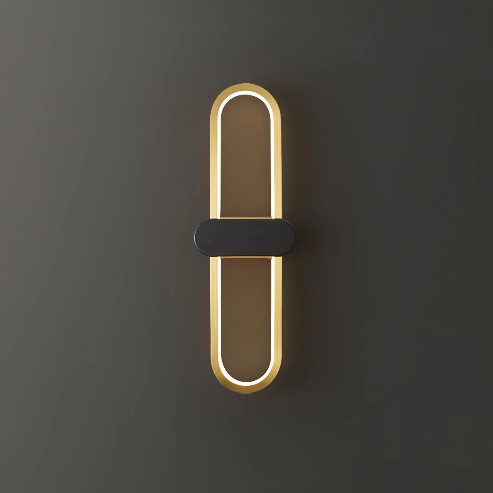 Настенный светильник Oval LED - ∅13см х 40см, золотой, черный, холодный свет