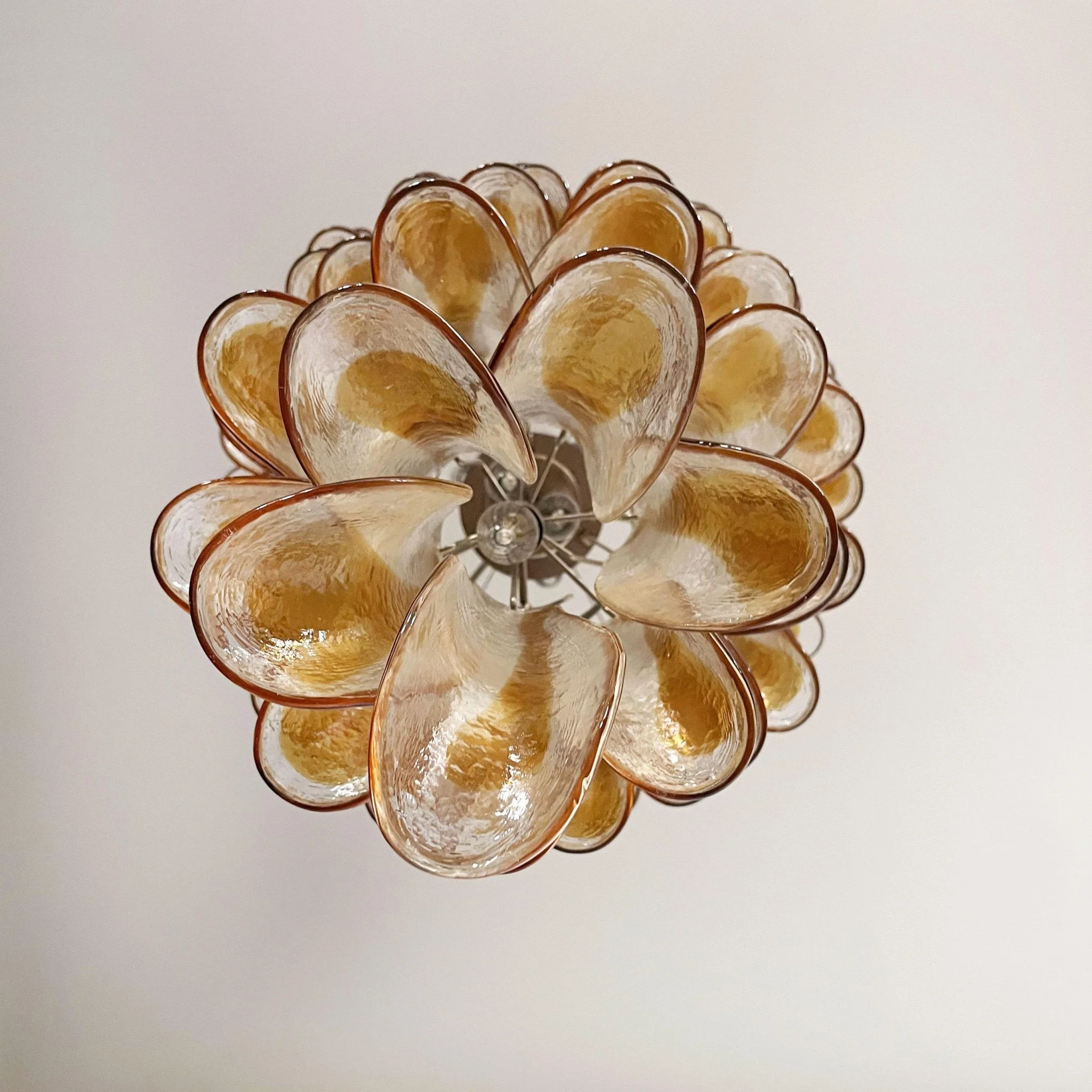 Люстра Marigold Murano - ∅64см x 120см, янтарь, никель