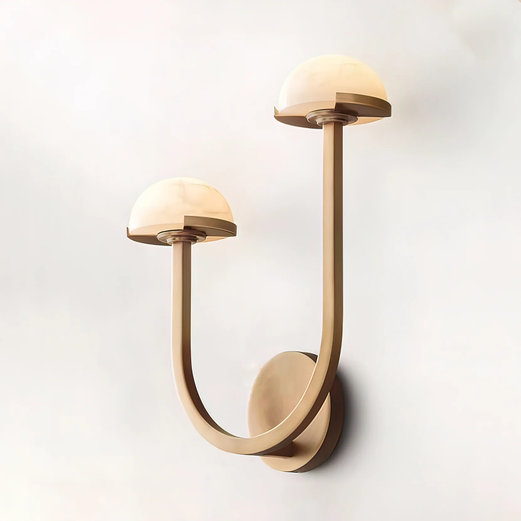 Настенный светильник Mushroom Alabaster - правый ∅31см x 38см, черный, теплый свет