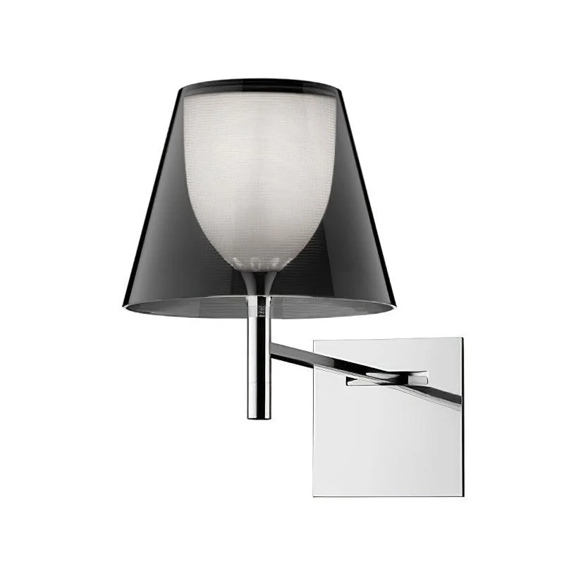 Chrome Prism Wall Lamp - Set of 2 / White fabric & Chrome