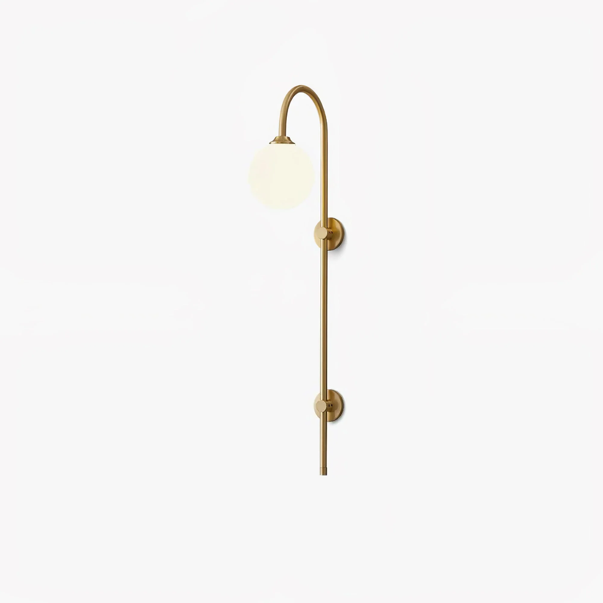 Настенный светильник Globe Brass - ∅15см x 120см, золотой, белый