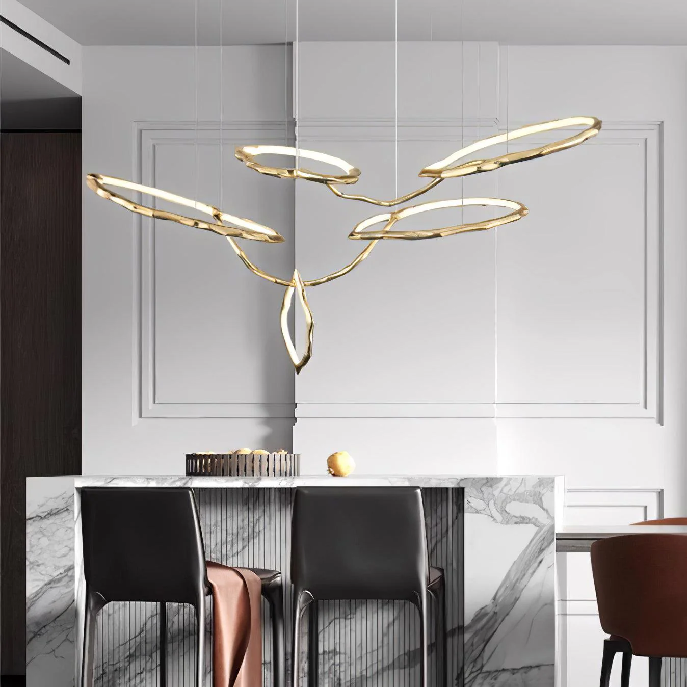 Люстра Cloud Rings Series Brass - ∅823см x 244см x 138см, золотой, белый, теплый свет