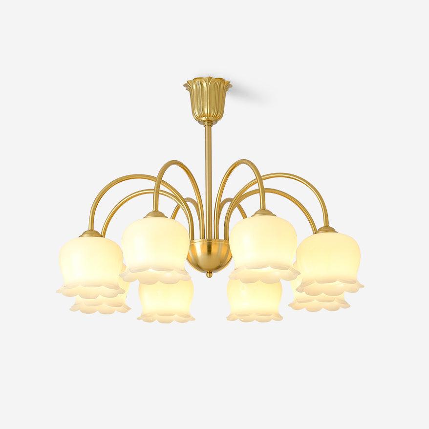Люстра Orchids Brass - 8 плафонов ∅80см x 58см, латунь, бежевый