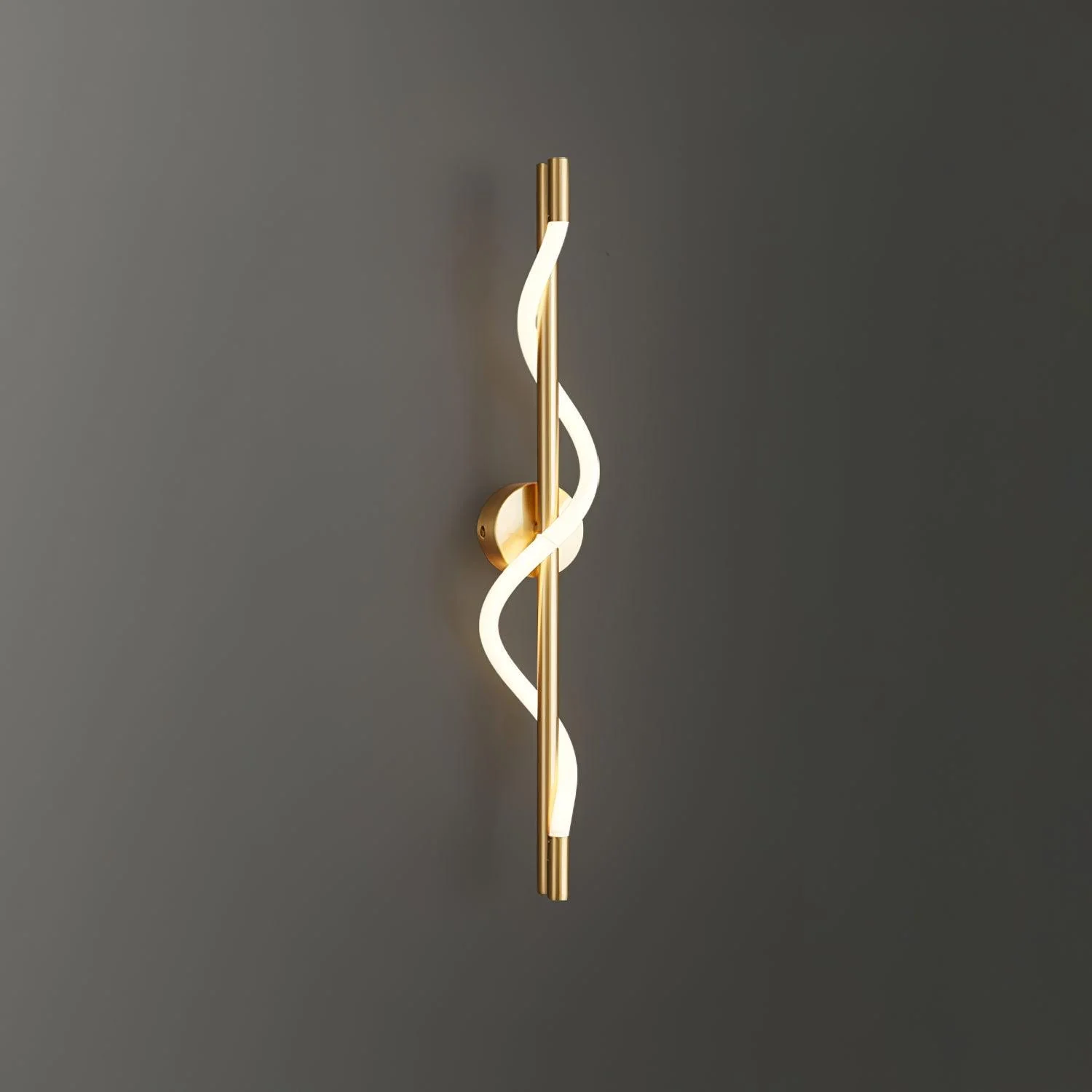 Flexible Linear Curve Wall Lamp - W 9.8″ x H 47.2″ / W 25cm x H 120cm Set of 2 / Black & White / Remote Control Dimmer