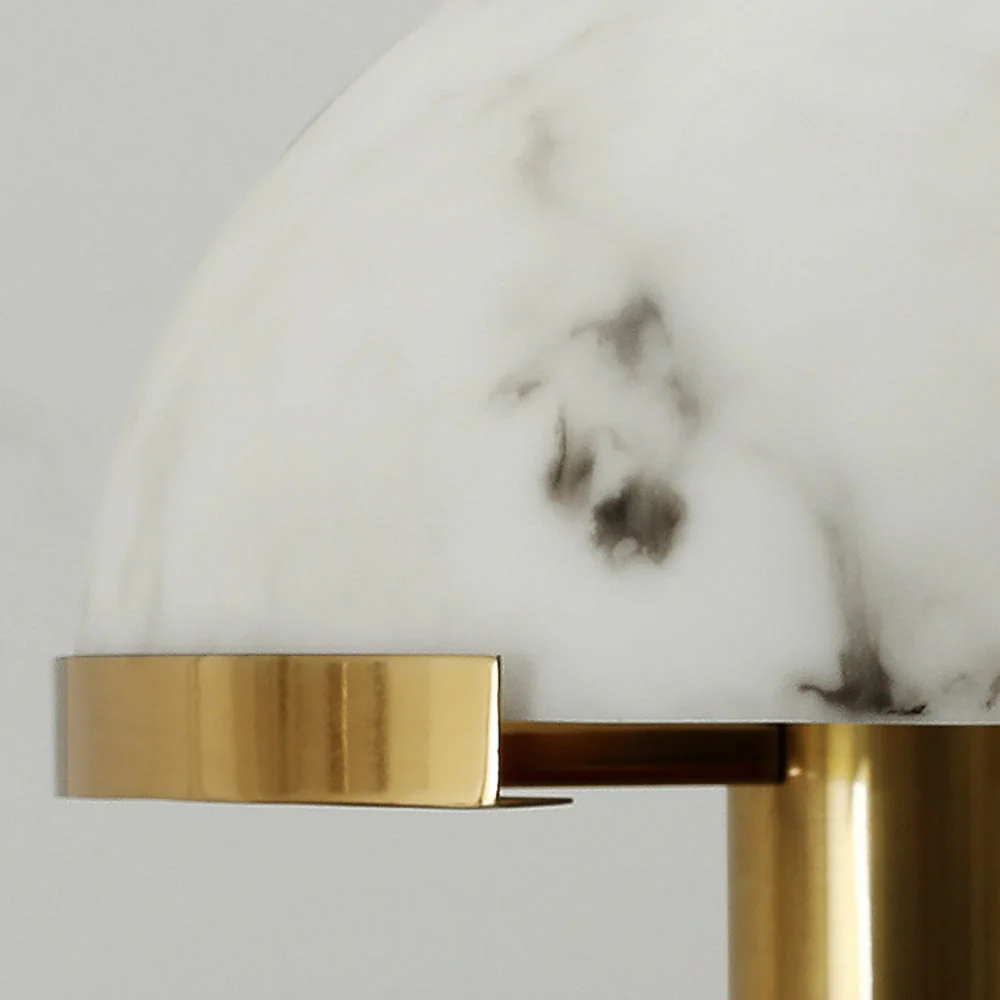 Настольный светильник Elegance Alabaster - ∅30см x 50см, золотой, белый, стекло