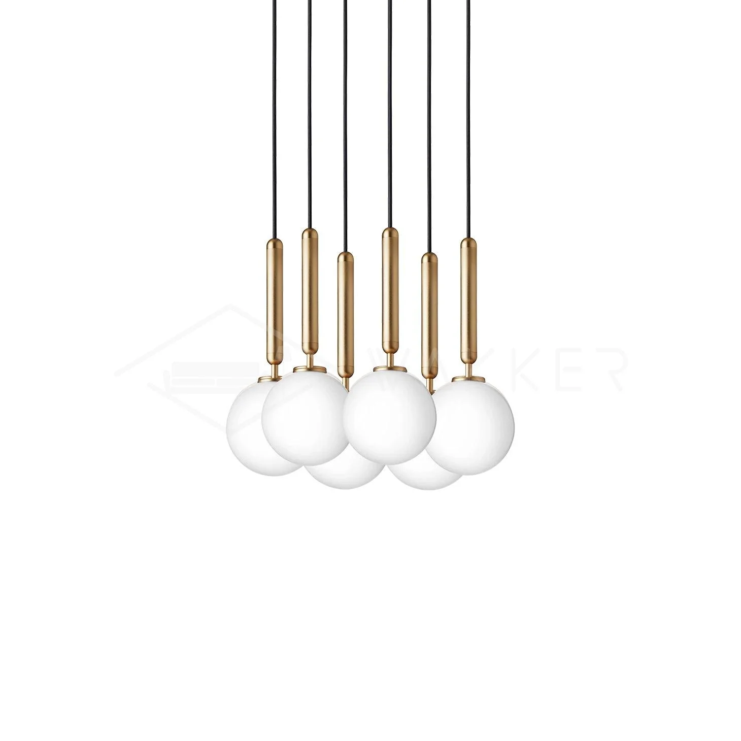 Подвесной светильник Luminae - 3 подвеса ∅20см x 150см, золотой, белый