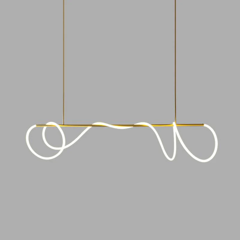 Люстра Flexible Linear Curve - 150см x 2см x 32см, черный, белый, с диммером