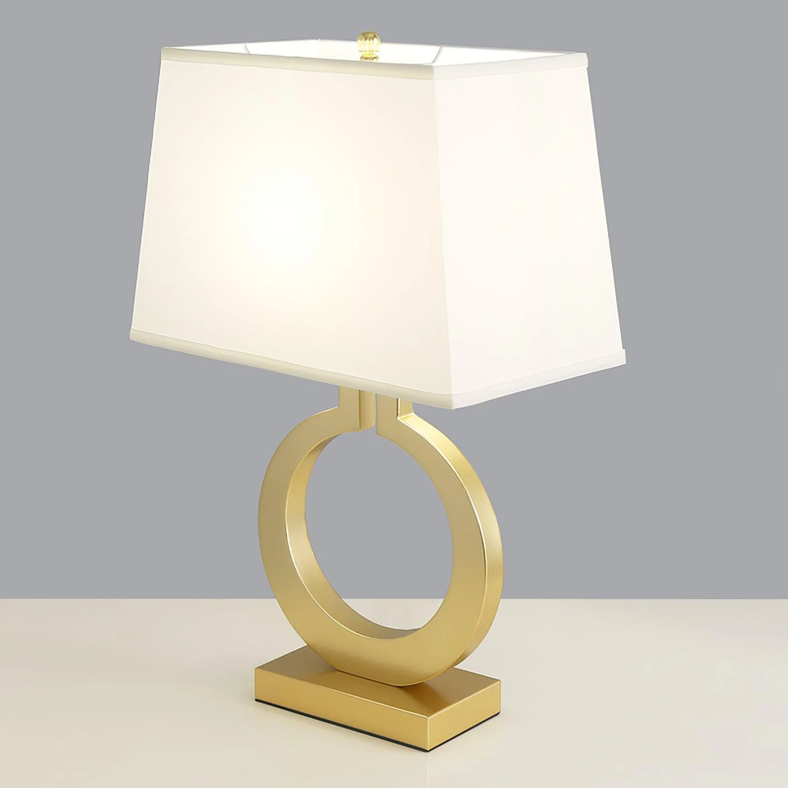 Keyhole Ring Table Lamp - ∅ 14.1″ x H 24.4″ / Dia 36cm x H 62cm / Gold / UK plug