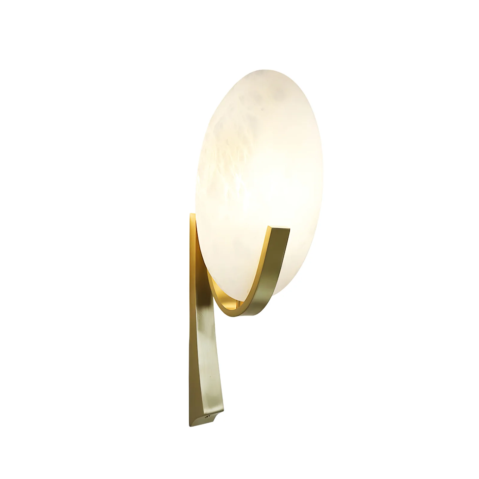 Alice Alabaster Wall Lamp - ∅ 7.9″ x H 19.7″ / Black & Warm Light / Set Of 2
