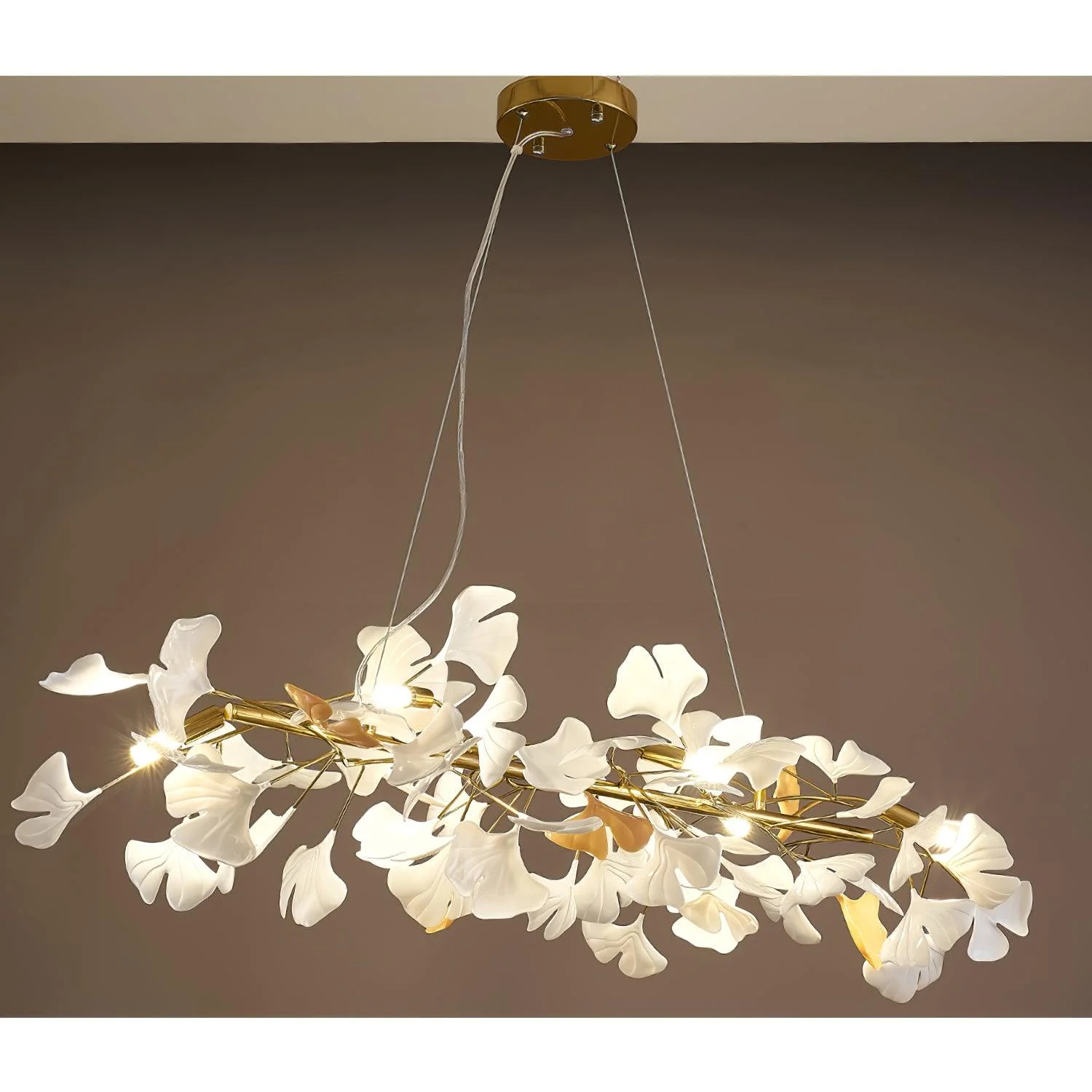 Люстра Gingko M - 150см x 30см, черный, белый