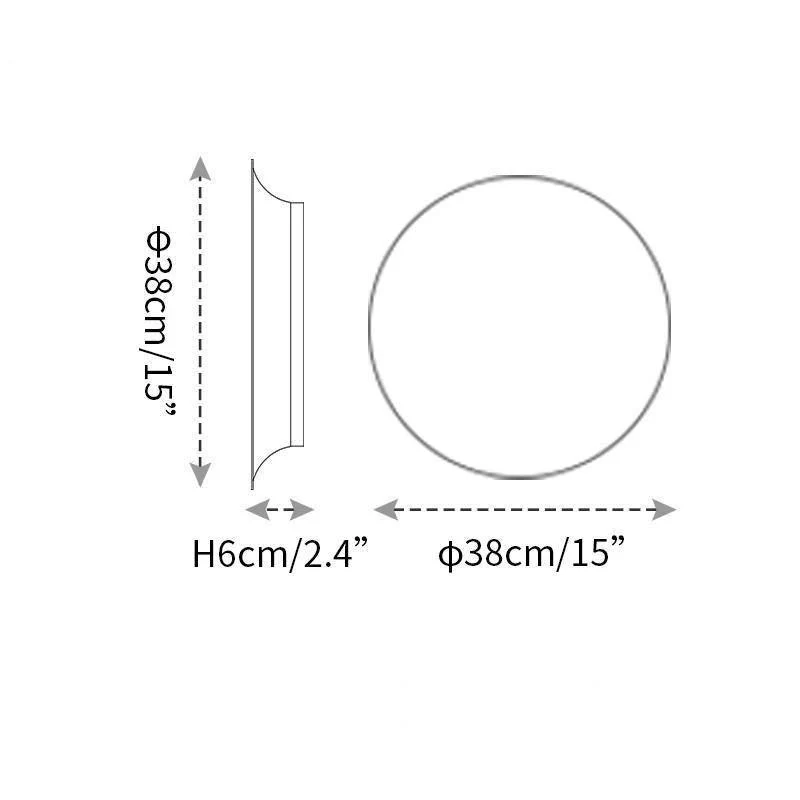 Geometric Disc Wall Lamp - Dia 28cm x H5cm set of 2 / White / Warm white