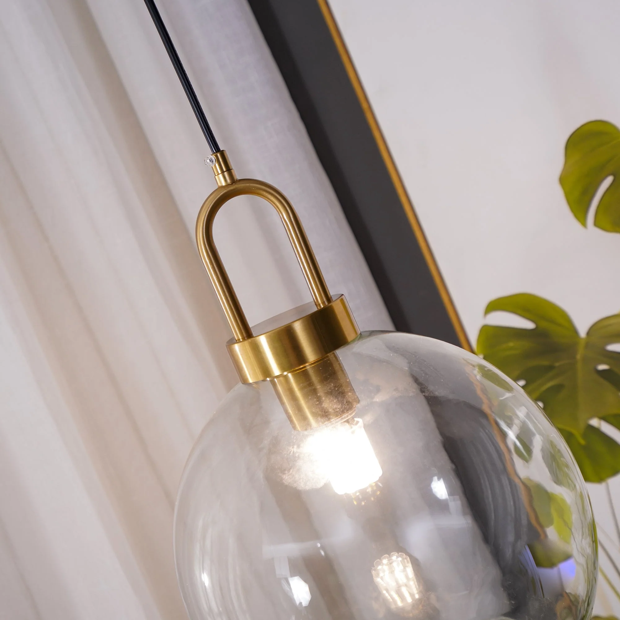 Подвесной светильник Glass Pendant Swag - ∅25см х 34см, прозрачное стекло