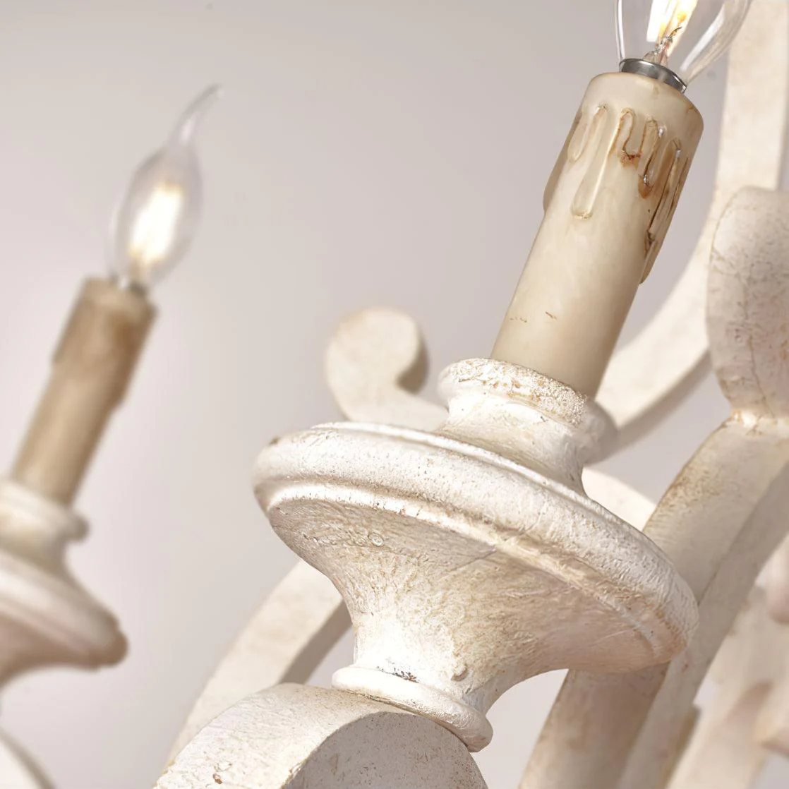 Люстра Parrotuncle Wooden Candle - ∅60см x 70см, белый