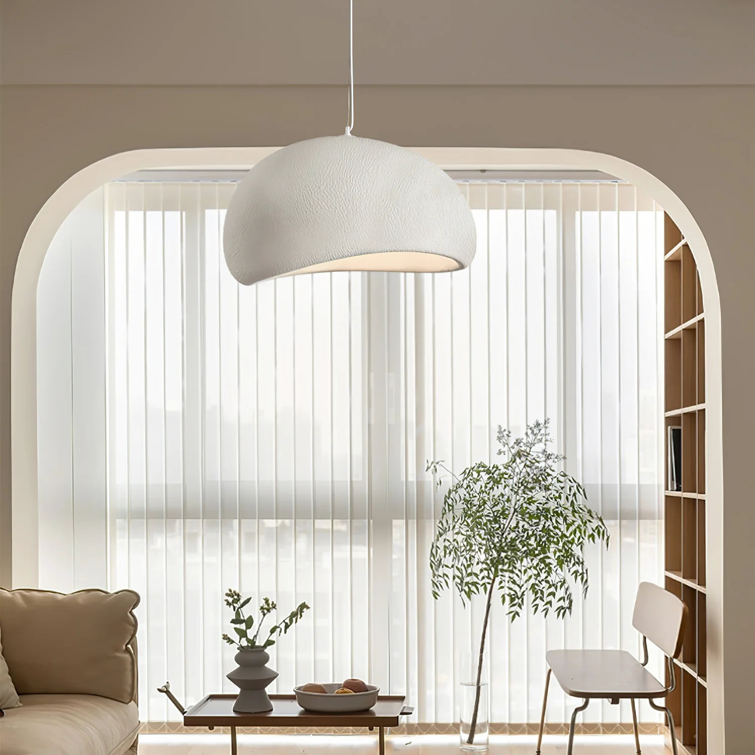Люстра Khmara Rough Combination B - ∅40см + ∅60см + ∅80см, бежевый, длинный крепеж