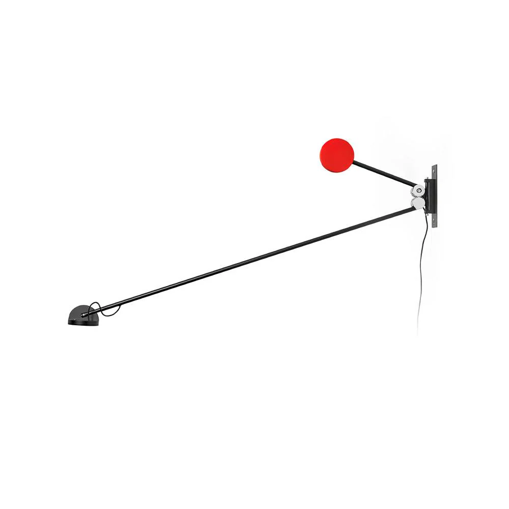 Precision Movement Wall Lamp - W 48.8″ x H 7.9″ / W 124cm x H 20cm Set of 2 / Black & Red / EU Plug