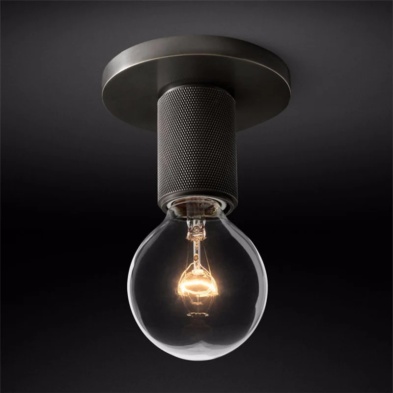 Потолочный светильник Simple Style Flush Mount - ∅12см x 18см, латунь