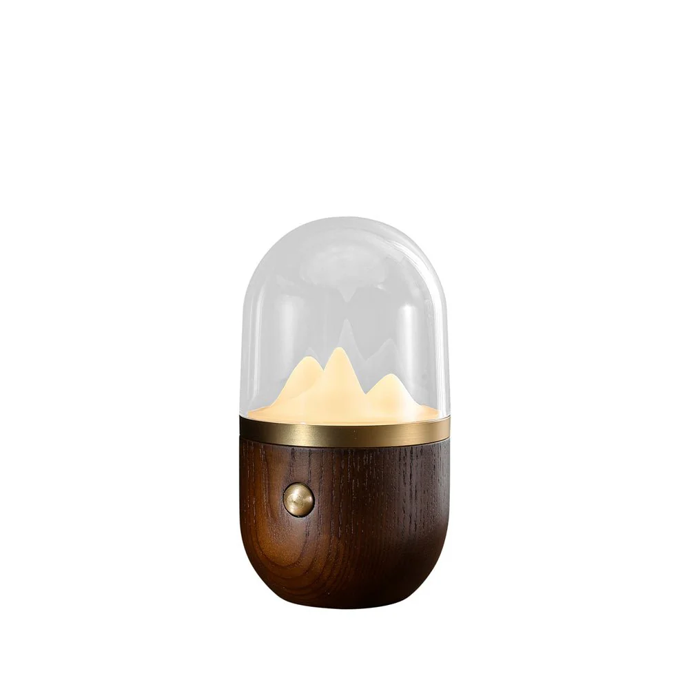 Настольный светильник Mountain Peak Night - ∅10см x 20см, дерево