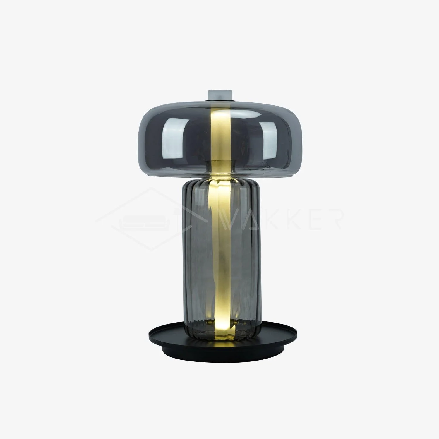 Rapanui Table Lamp - ∅ 11″ x H 13.7″ / Dia 29cm x H 35cm / Smoky gray / UK plug