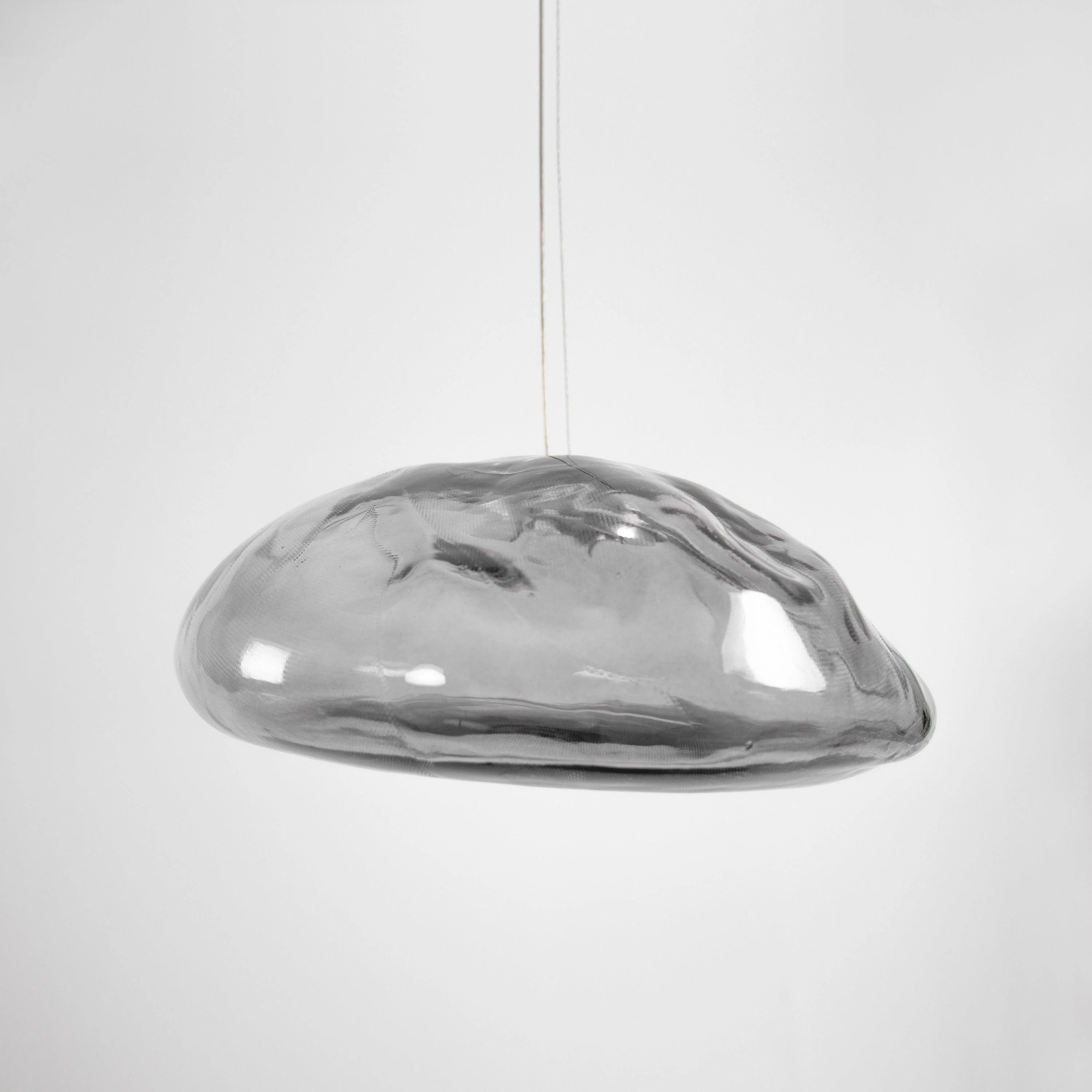 Подвесной светильник Blown Glass Mesh - 20 подвесов, круглое крепление, ∅20см, белый, стекло