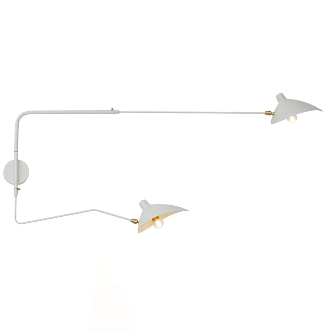 Serge Mouille Wall Sconce - L 47.2″ x H 15.8″ / L 120cm x H 40cm Set of 2 / White