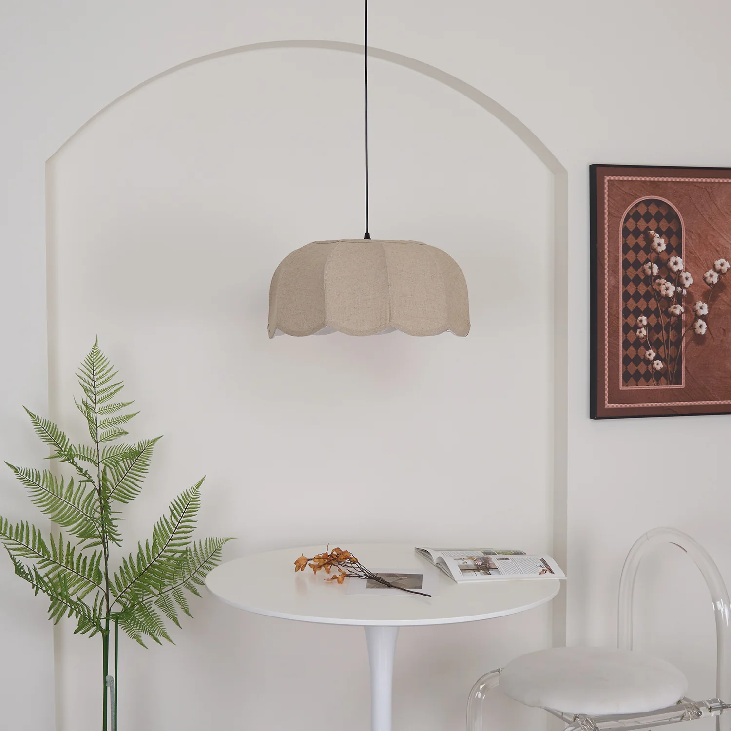 Подвесной светильник Banana Leaf - ∅55см x 25см, бежевый