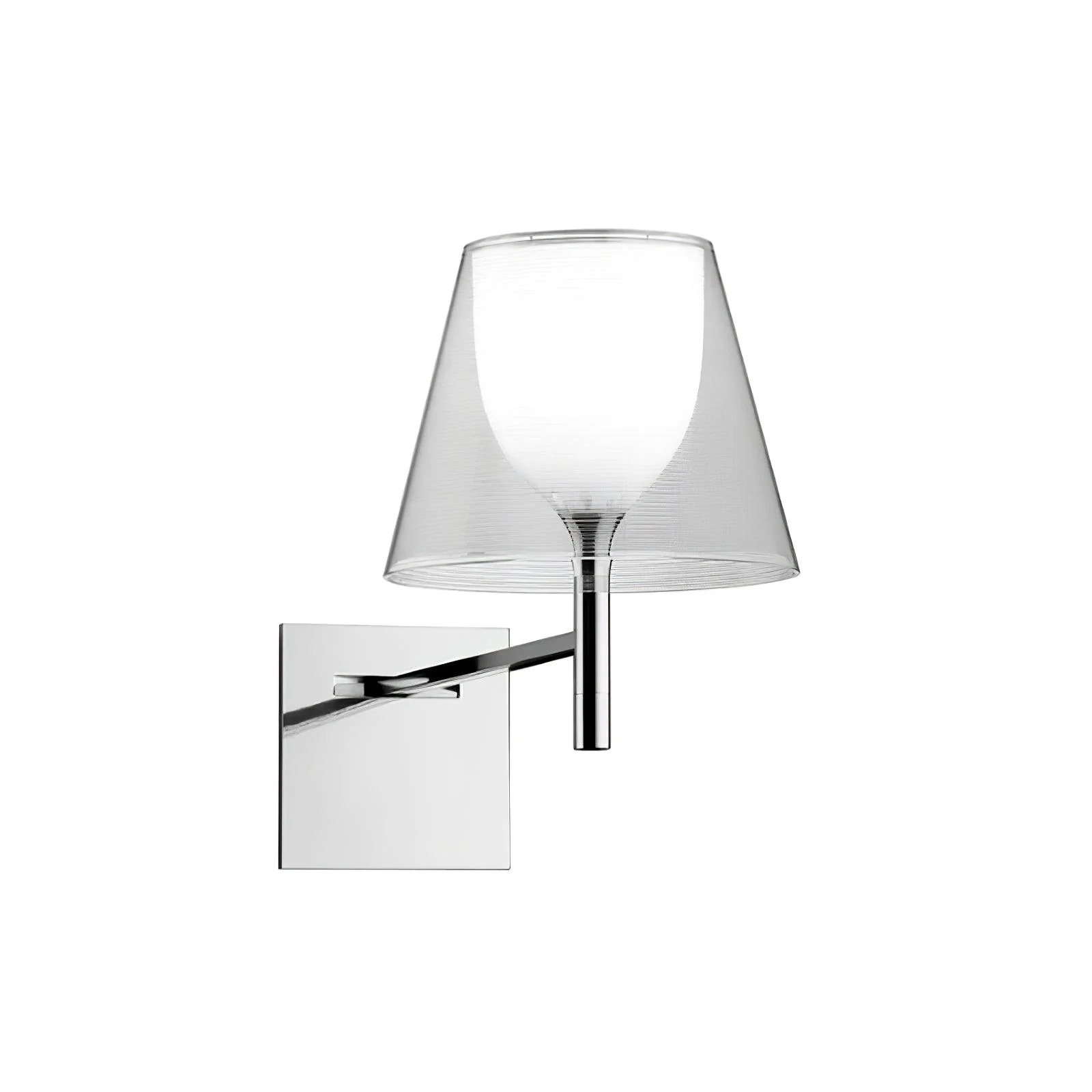 Chrome Prism Wall Lamp - Set of 2 / White fabric & Chrome