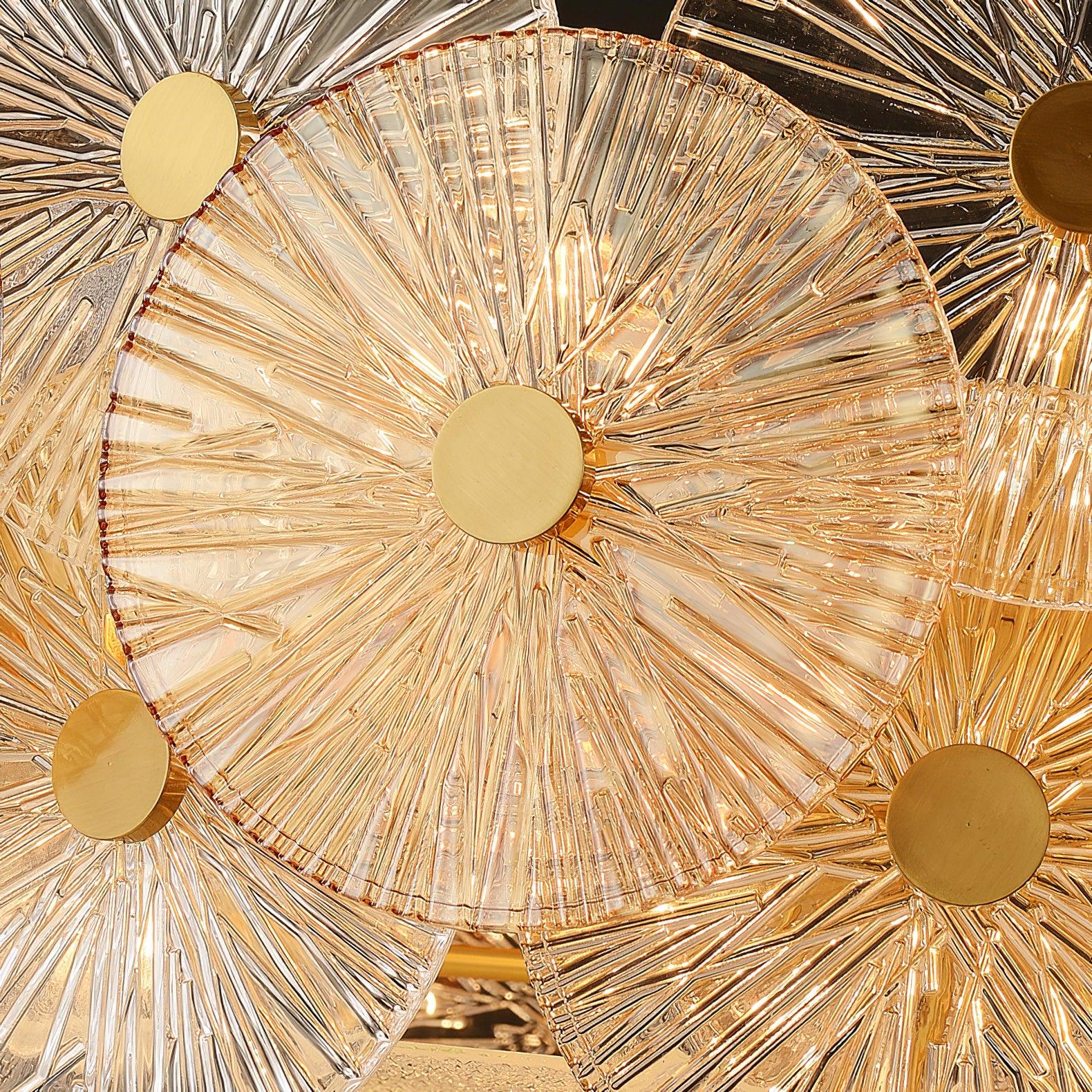 Люстра Maytoni Aster - ∅100см x 55см, янтарь, прозрачный, золотой
