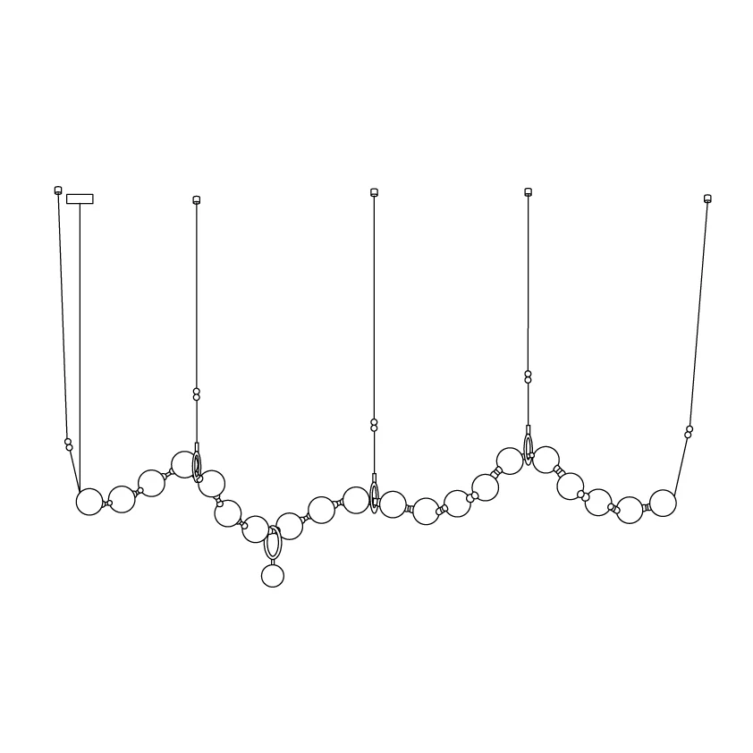 Подвесной светильник Necklace - 10 подвесов, модель A ∅10см x 150см, теплый свет