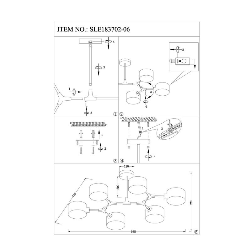 Светильник потолочный Evoluce GIMENTO SLE183702-06