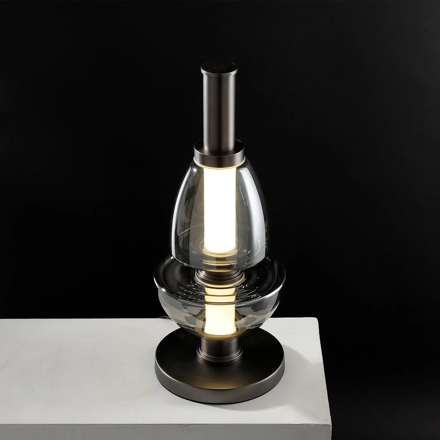 Symbol Table Light - ∅ 7.9″ x H 19.7″ / Dia 20cm x H 50cm / Gold + Amber / AU plug