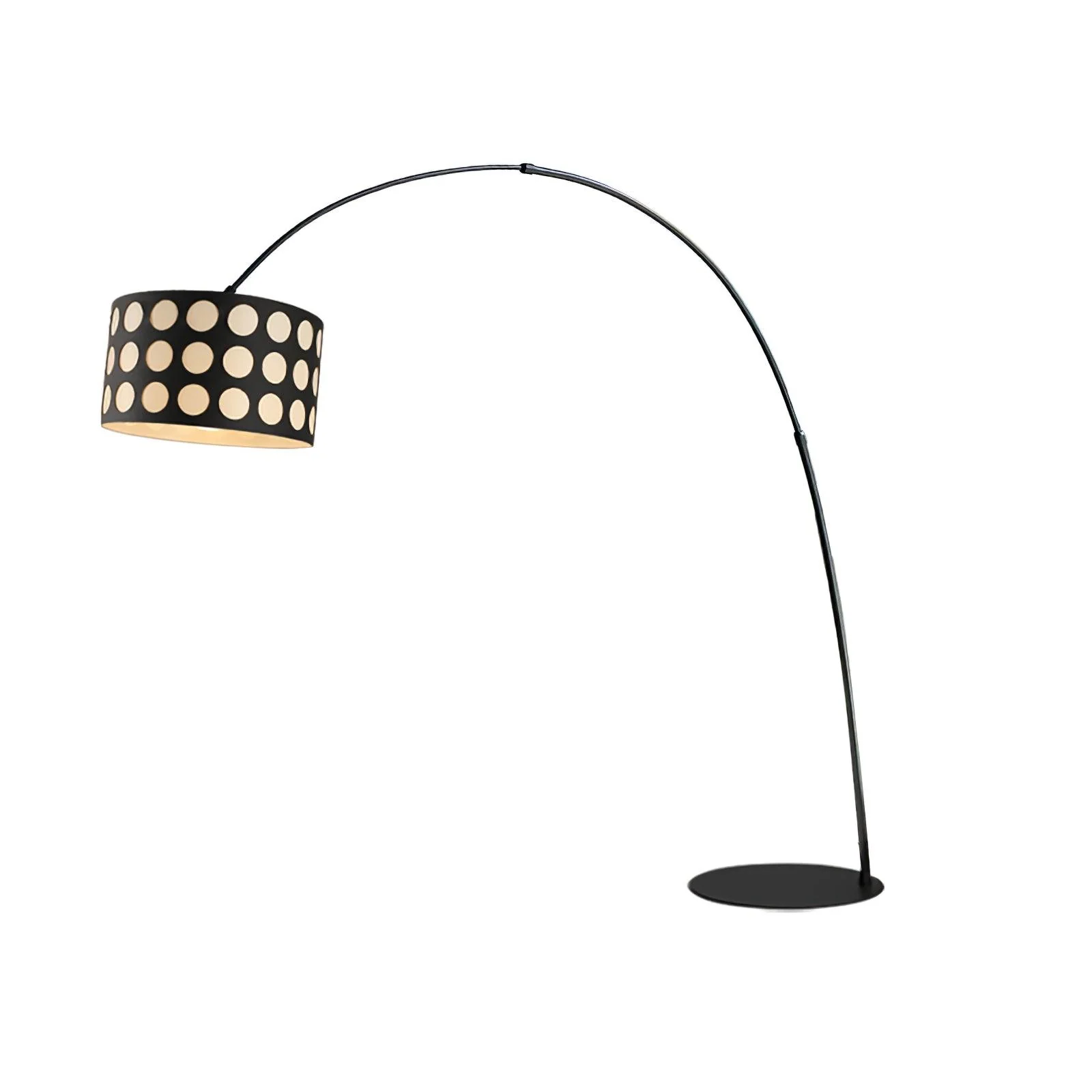 Торшер Polka Arc Fabric - ∅50см x 160см, черный, белый