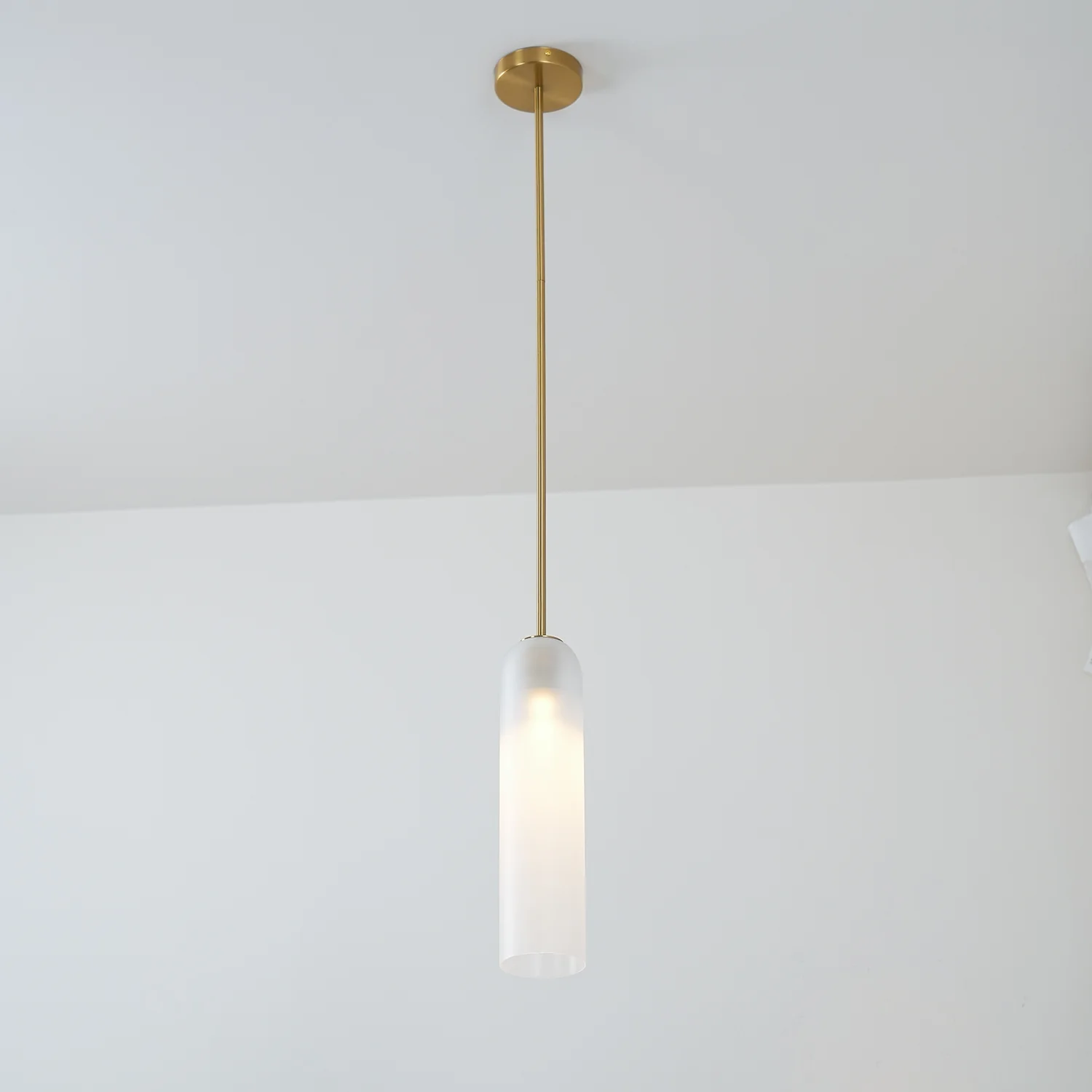 Подвесной светильник Long Tube Glass - ∅10см x 120см, золотой, прозрачный