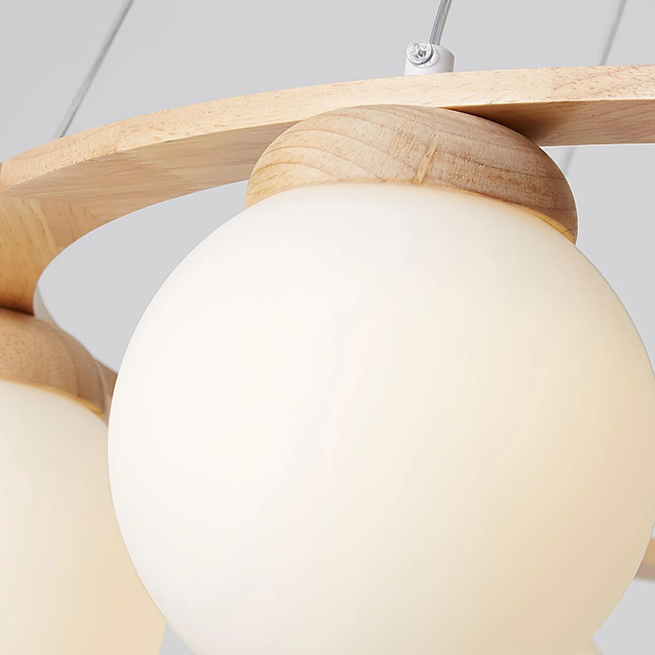 Люстра Miira Wood - 4 подвеса ∅50см x 150см, дерево, белый