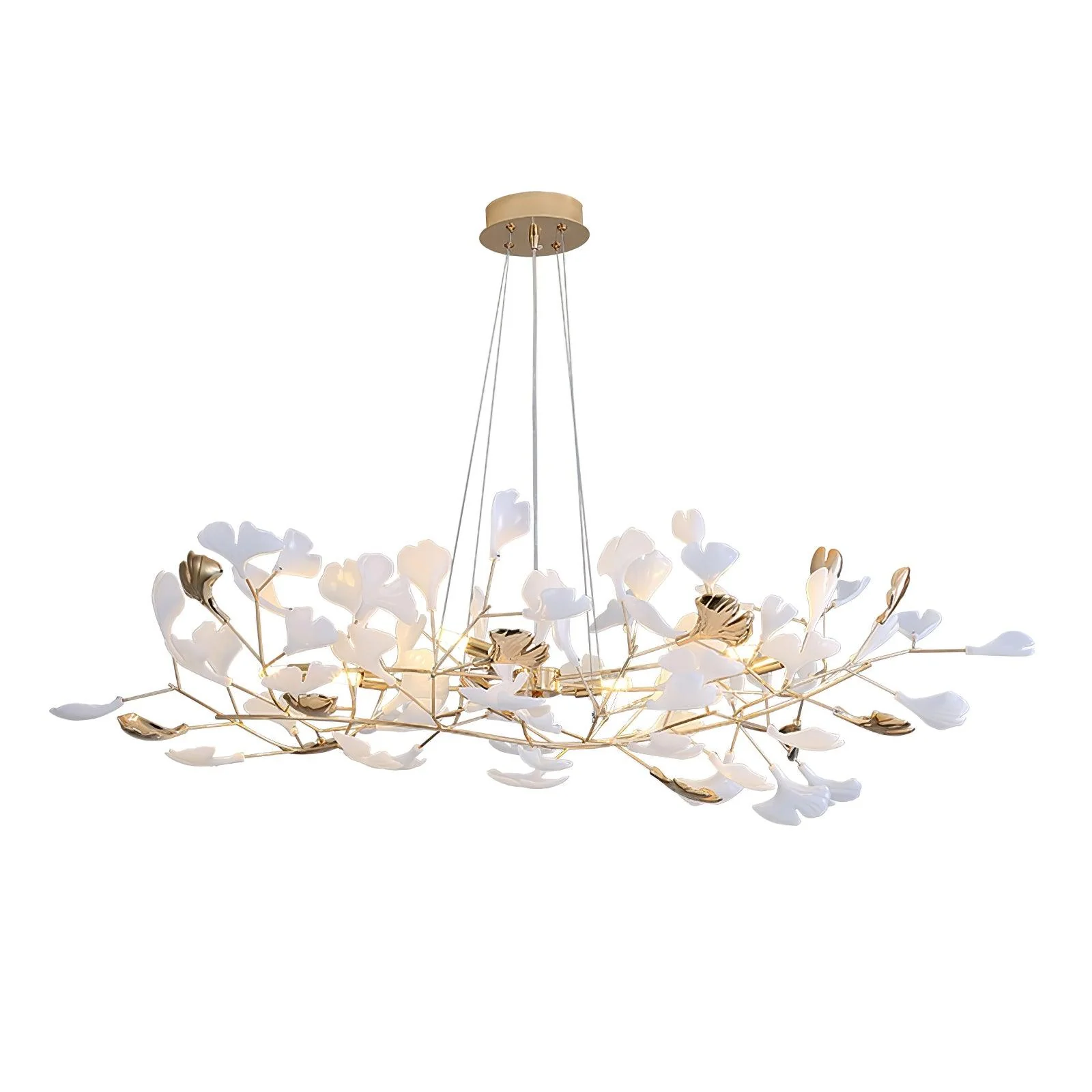 Люстра Gingko R - модель C, 120см x 45см x 45см, золотой, белый