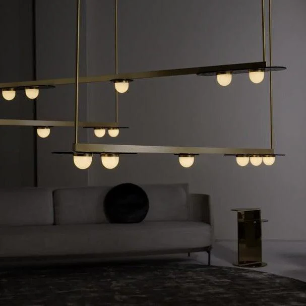 Люстра Modulo Horizontal - 138см x 88см x 80см, золотой, холодный свет
