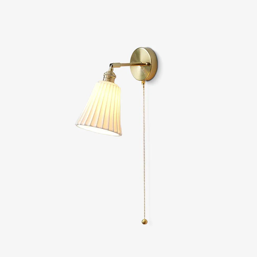 Trumpet Ceramic Wall Light - Set of 2 / Brass & White Ceramic