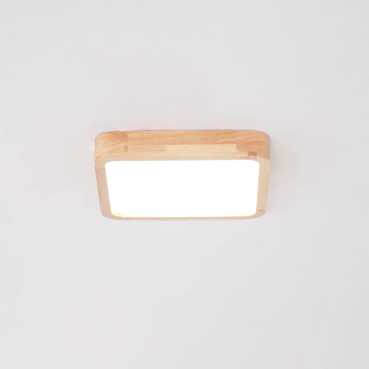 Потолочный светильник Wooden Geometric - ∅40см x 7см, дерево, теплый свет