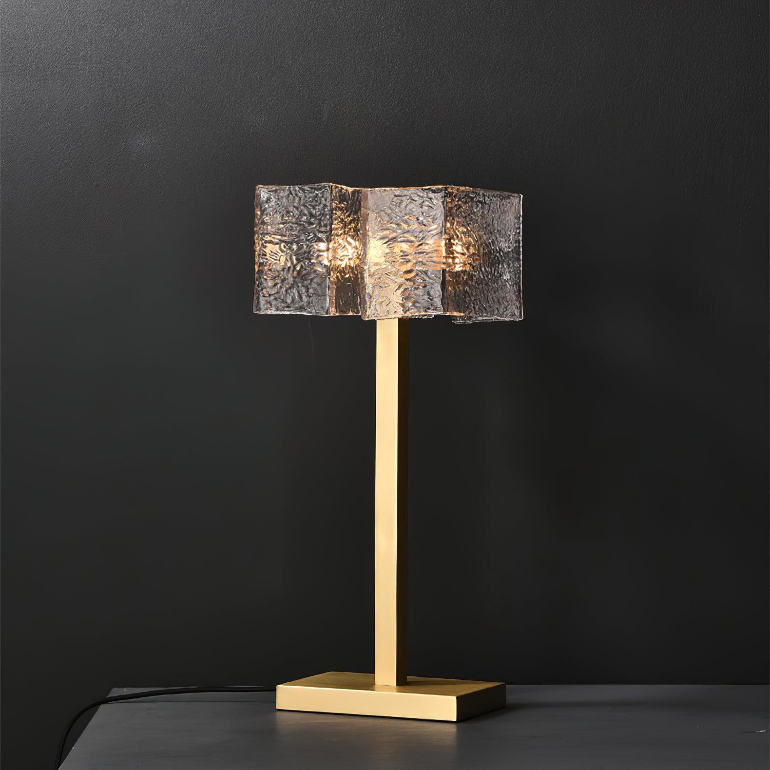 Roosevelt Table Lamp - ∅ 7.8″ x H 19.6″ / Dia 20cm x H 50cm / Brass+Clear / UK plug