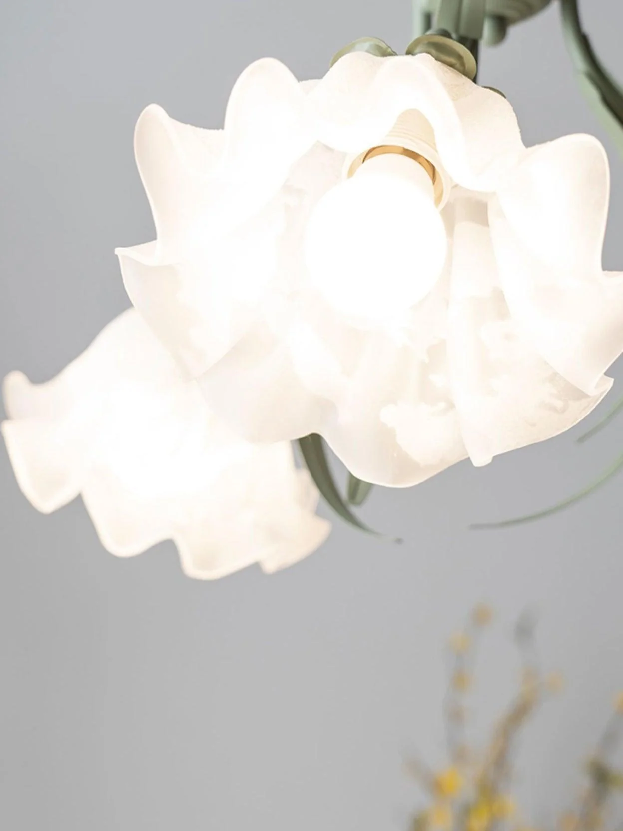 Люстра Lily of the Valley Flower - 3 плафона ∅53см х 32см, зеленый, белый, стекло