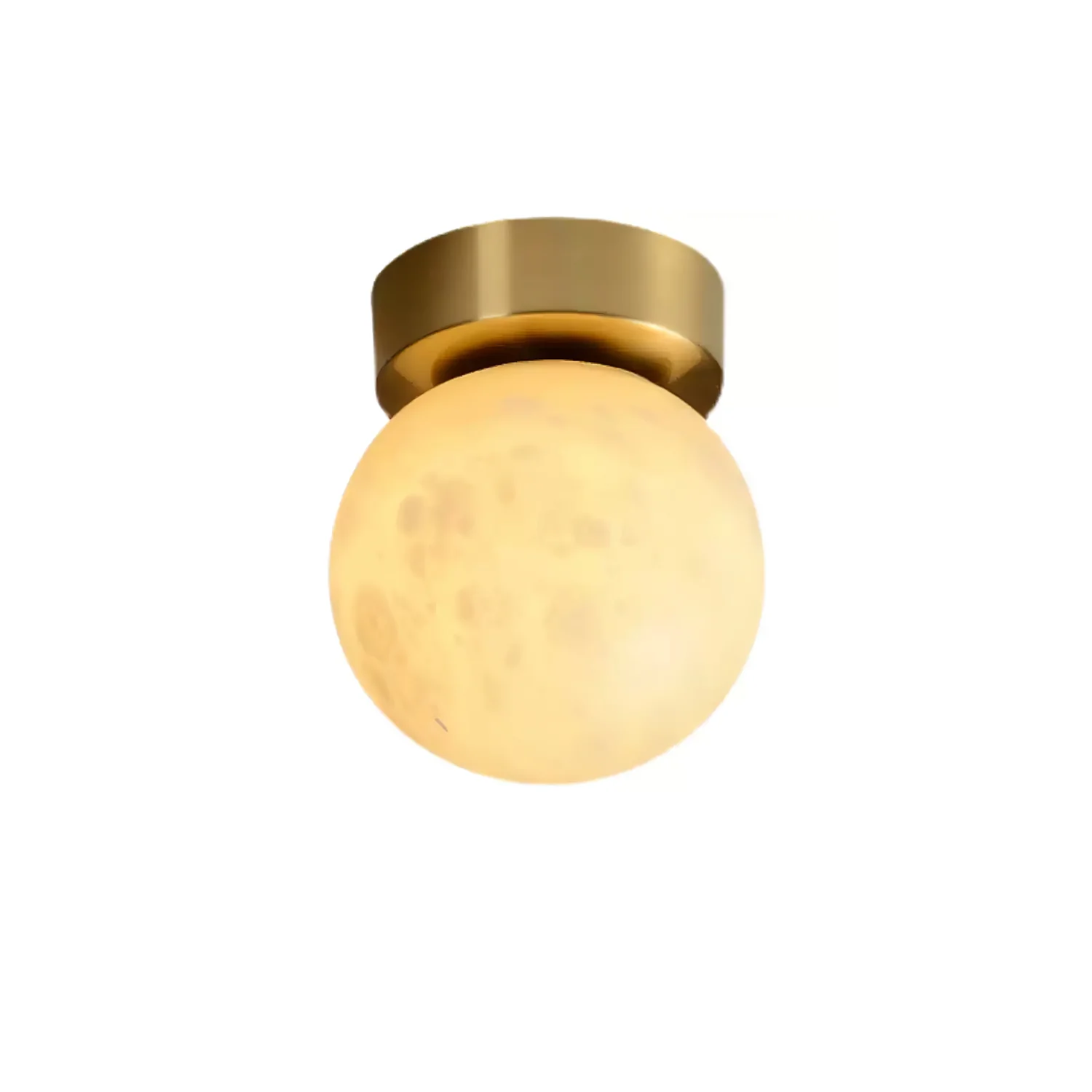 Потолочный светильник Moon Alabaster - модель A ∅15см x 18см, латунь, белый, теплый свет