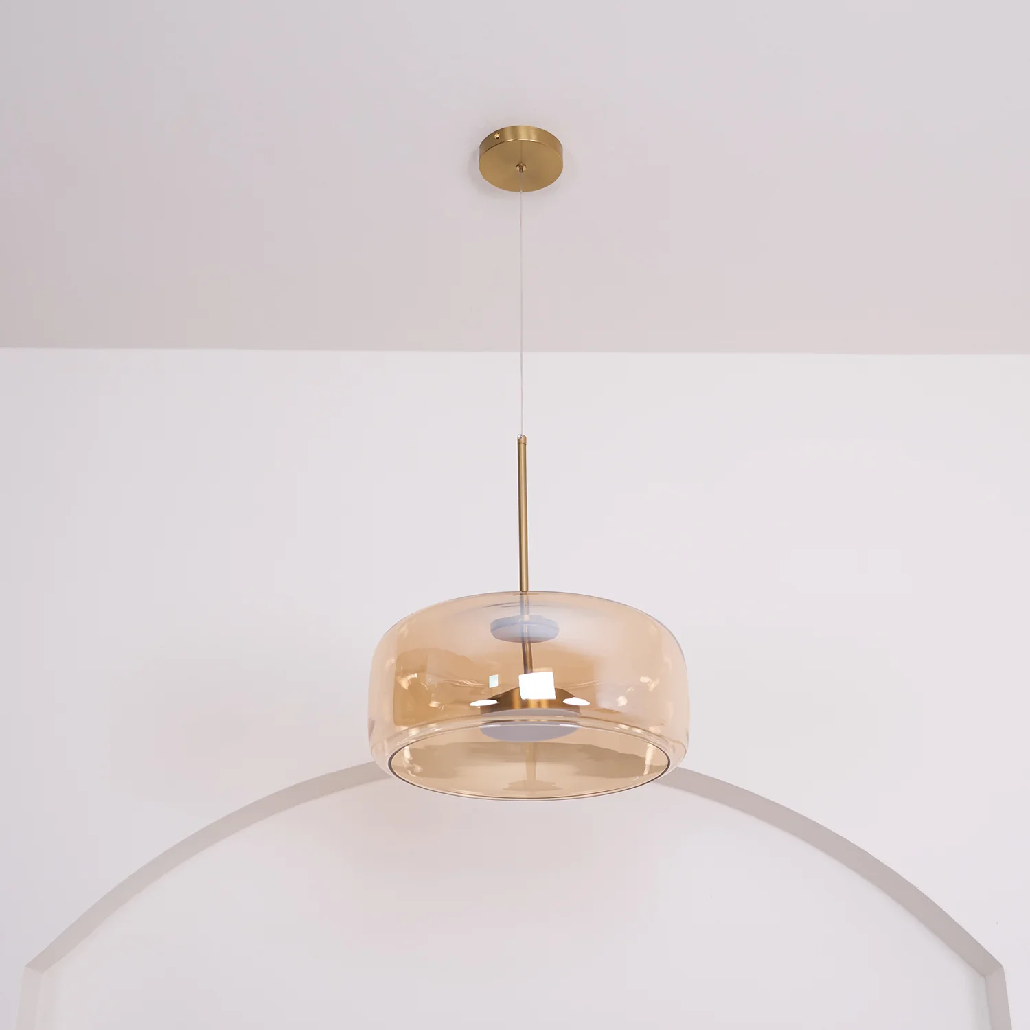 Подвесной светильник Metro Sphere Glass - ∅26см x 25см, черный, дымчато-серый, теплый свет