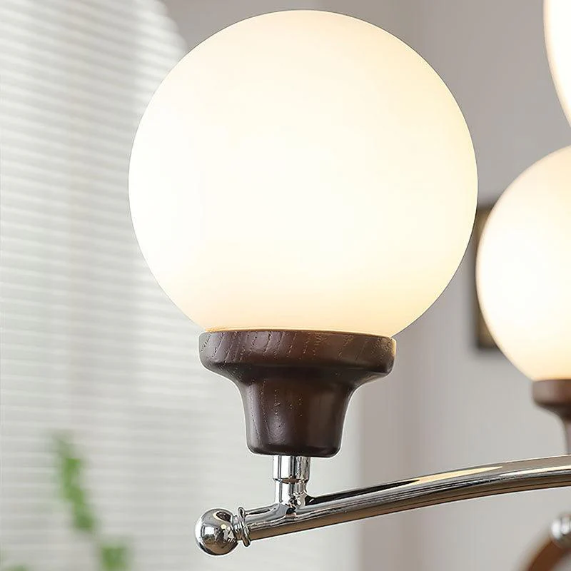 Люстра Walnut Glass Ball - 6 плафонов ∅70см x 45см, хром