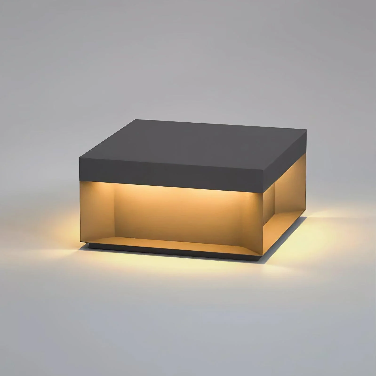 Уличный светильник Black Box - модель B, солнечная батарея, 40см x 40см x 20см, черный, теплый свет