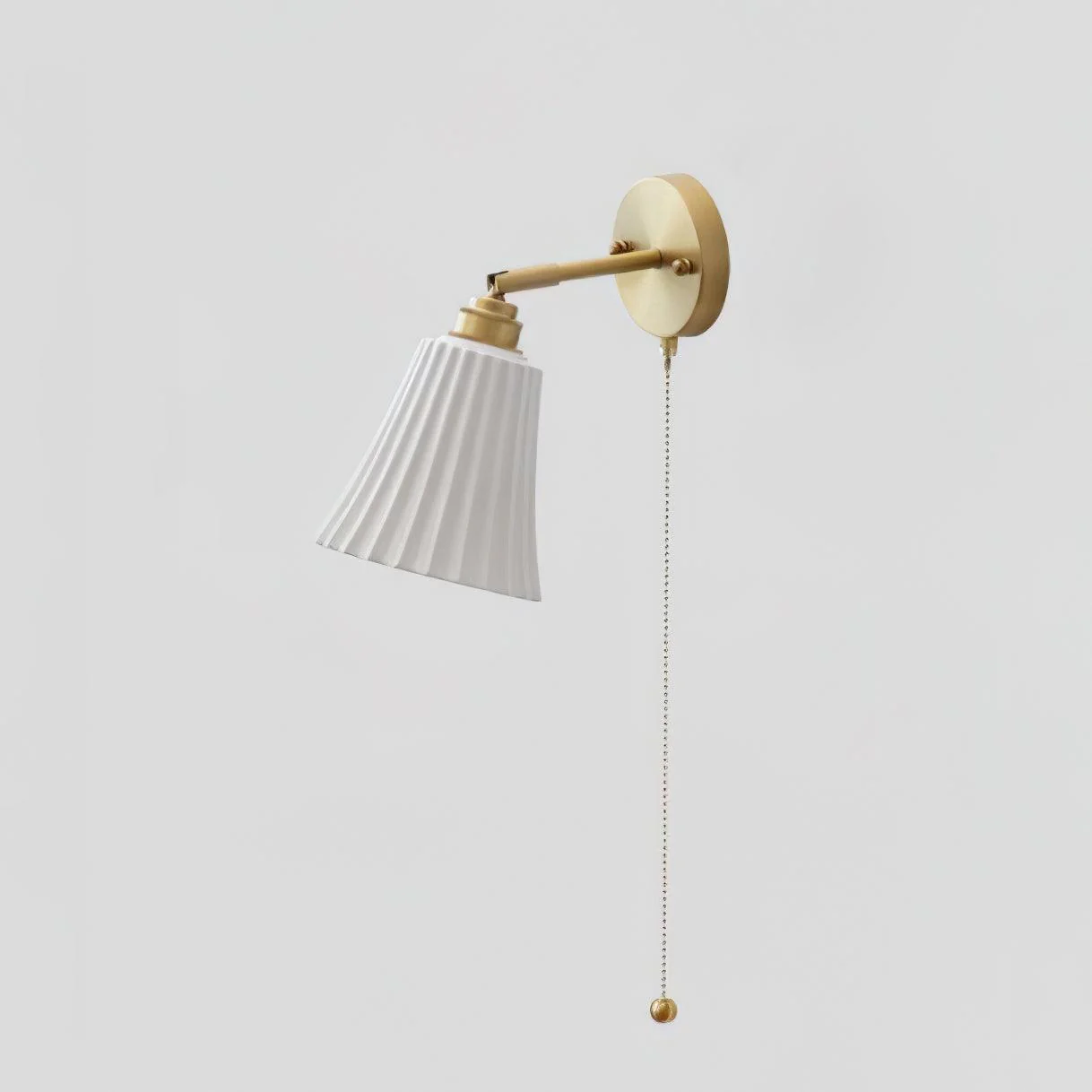 Trumpet Ceramic Wall Light - Set of 2 / Brass & White Ceramic