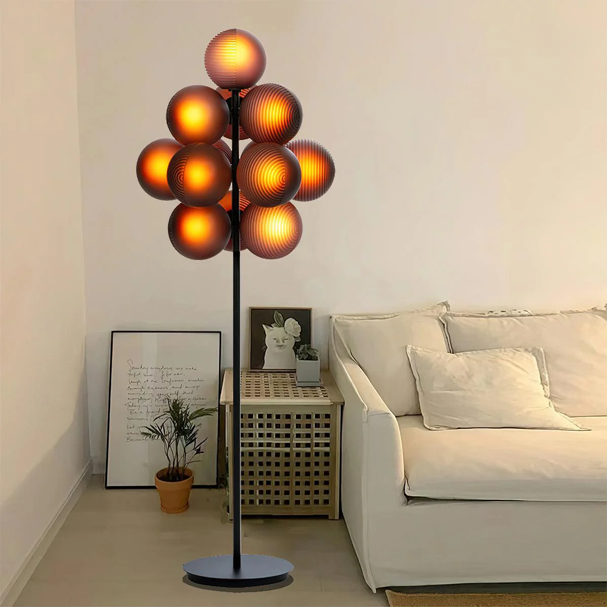 Grape Floor Lamp - ∅ 24″ x H 62.3″ / Frosted white / AU plug