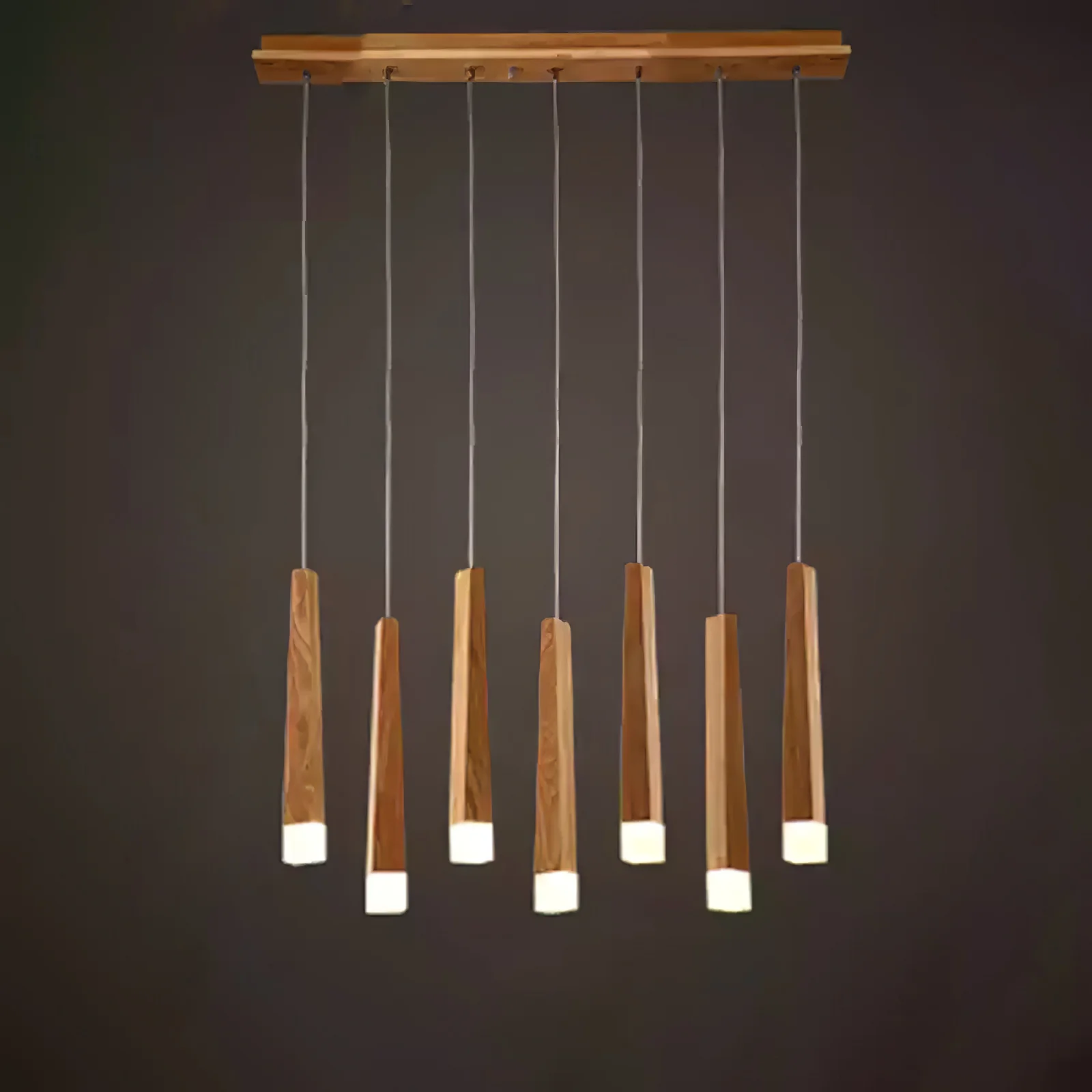Люстра Firewood Stick - 1 плафон ∅4см x 95см, дерево, теплый свет