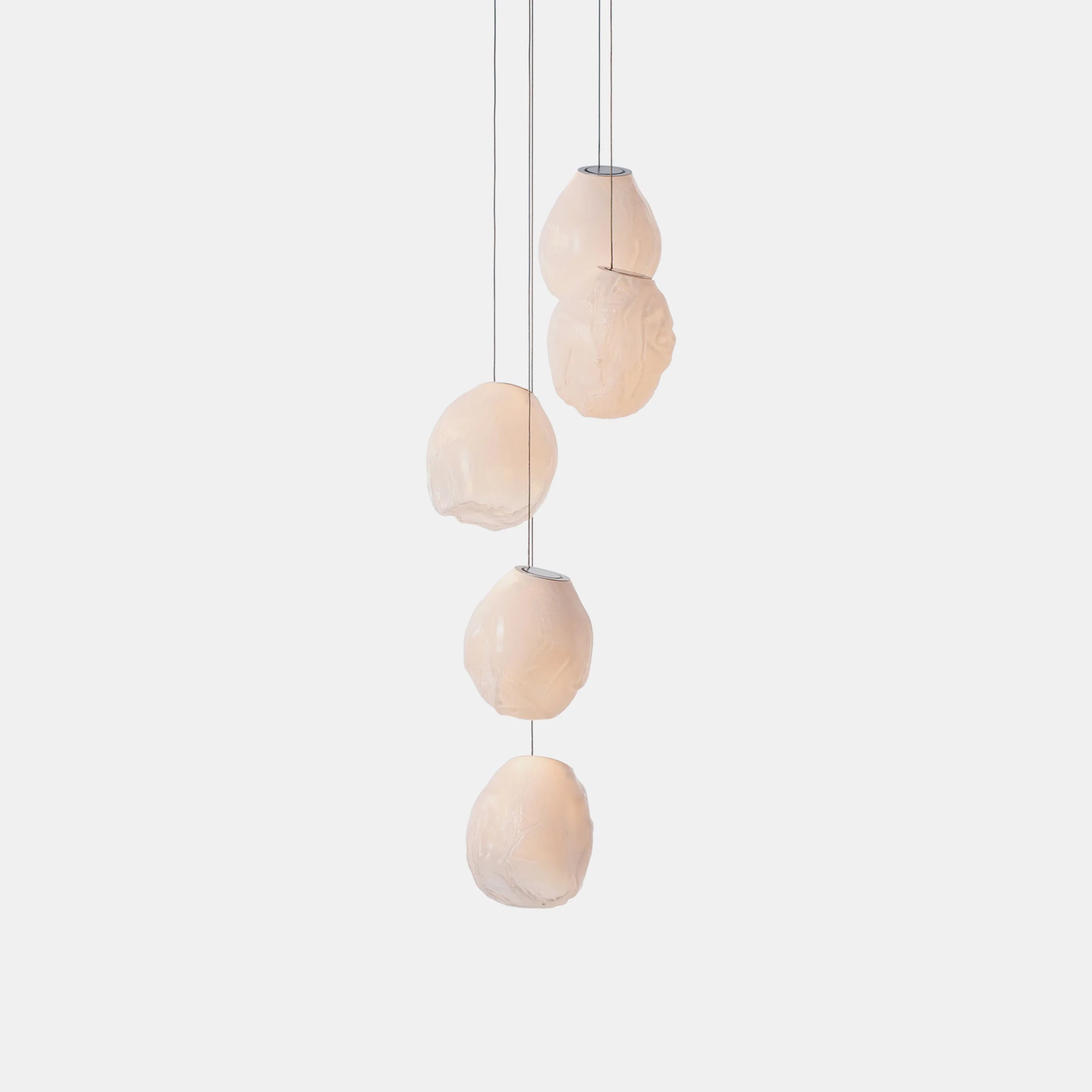 Подвесной светильник Liquid Glass Stone - 3 подвеса ∅30см x 120см, белый, теплый свет