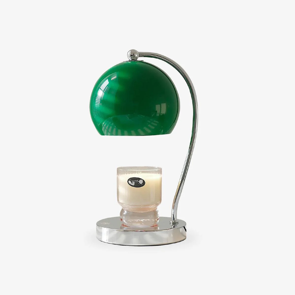 Dennie Warmer Lamp - ∅ 6.7″ x H 12.6″ / Dia 17cm x H 32cm / Chrome & White / AU plug