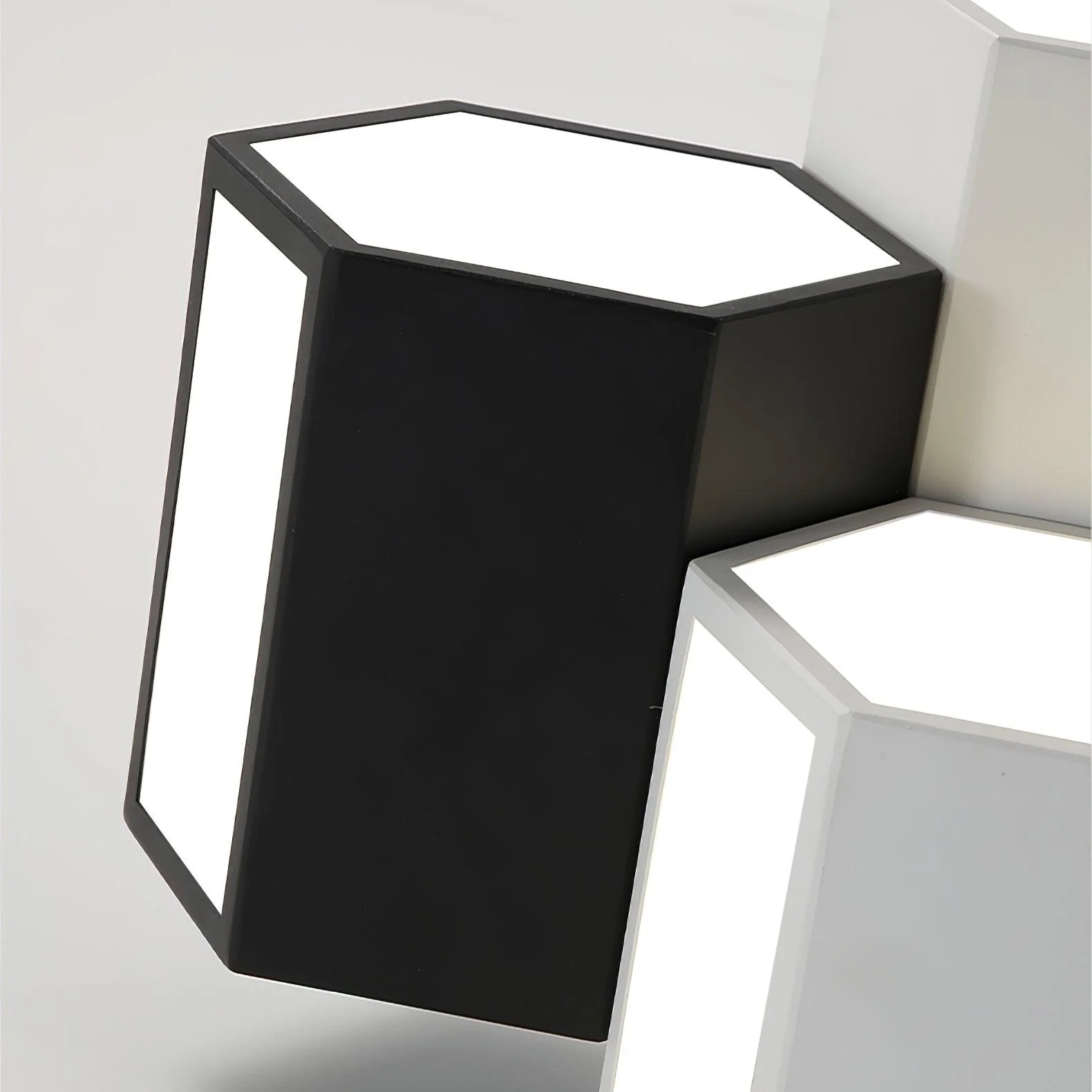 Потолочный светильник Geometric Collection - модель C, ∅30см x 25см, белый, черный, теплый свет
