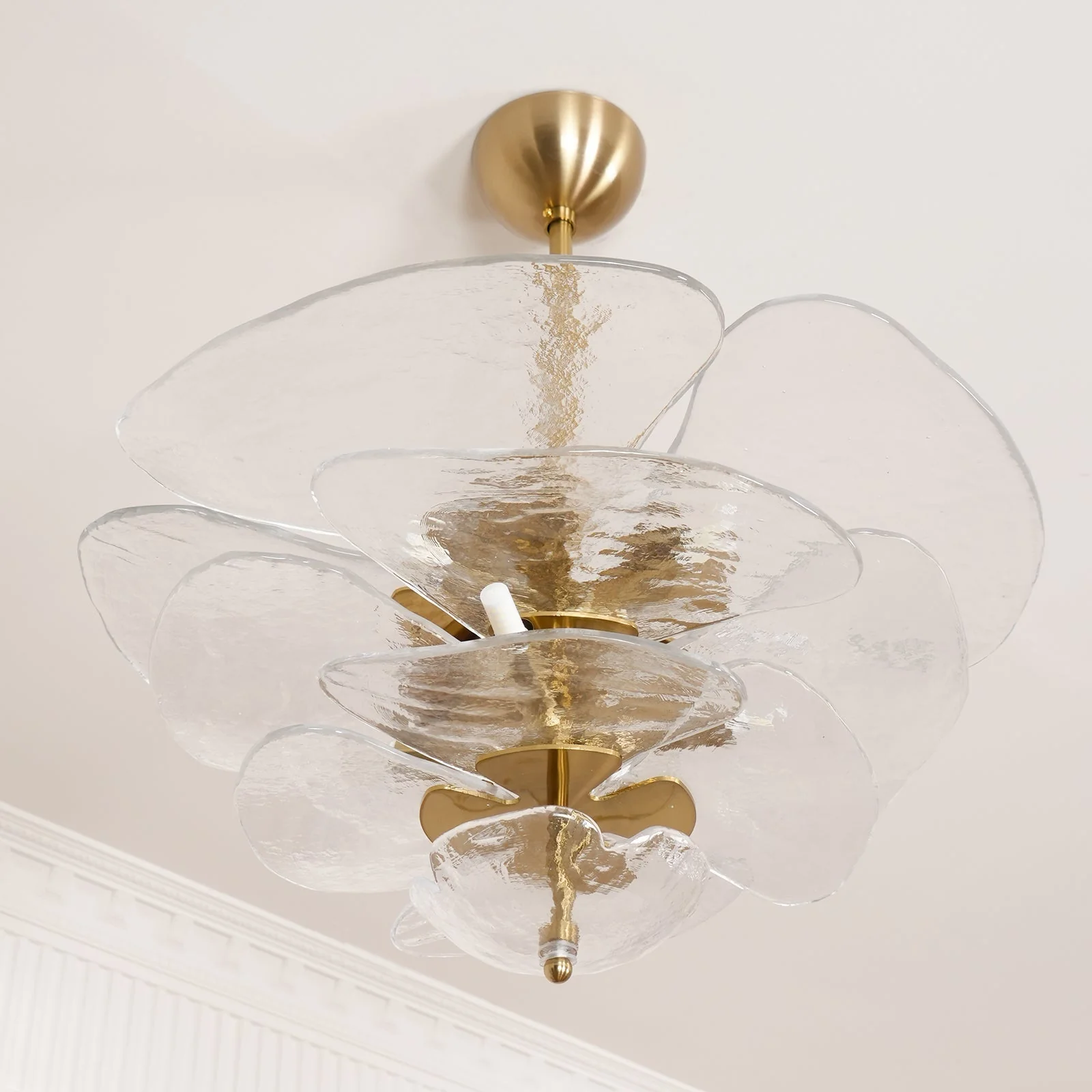 Люстра Petals Gold Murano - 4 яруса ∅67см x 29см, янтарь, золотой